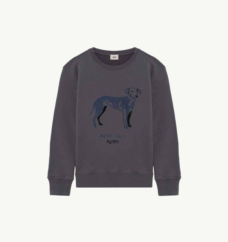 BLUE LACY SWEATSHIRT WOMAN 1