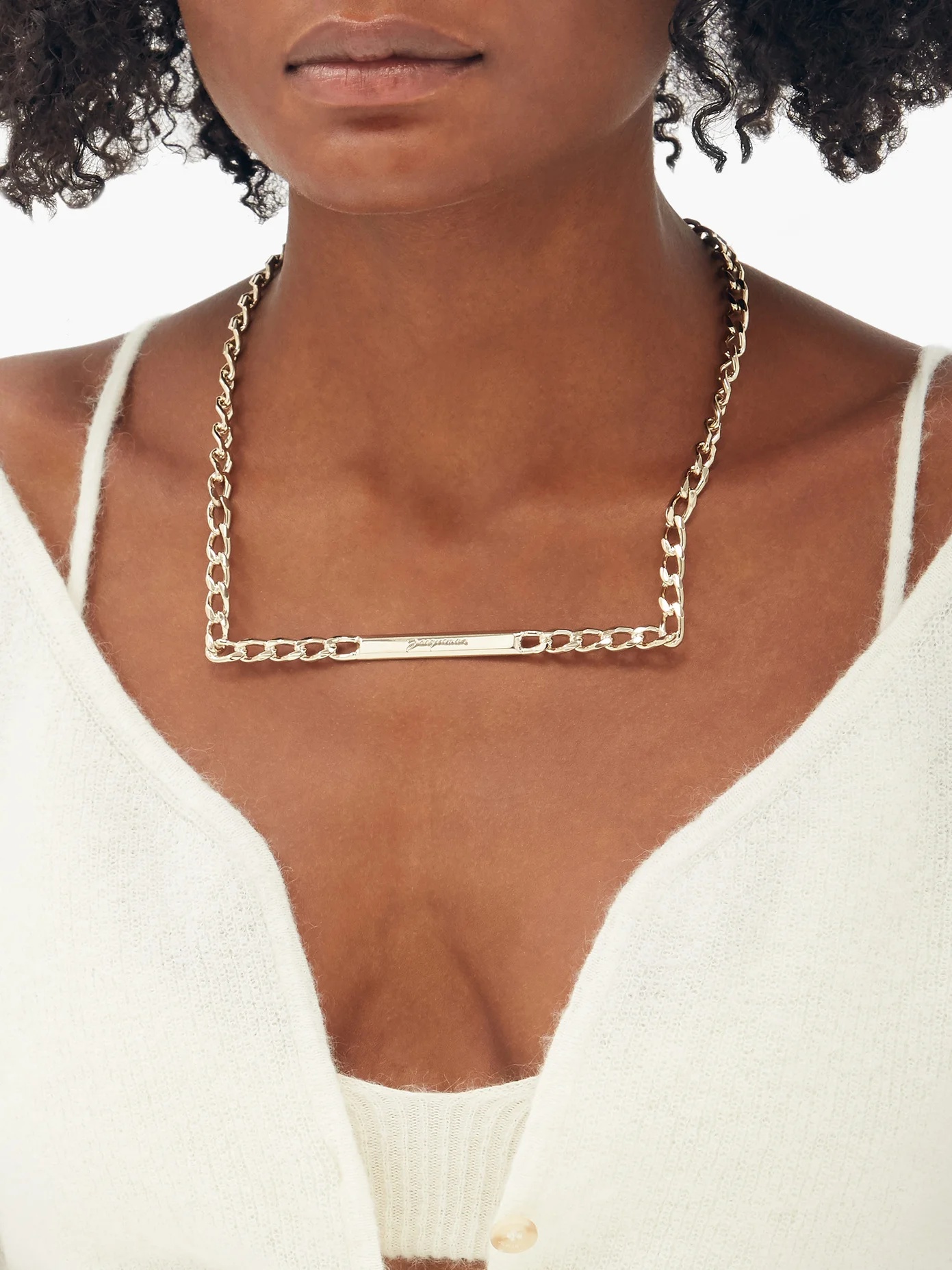 Logo-plaque chain necklace - 2