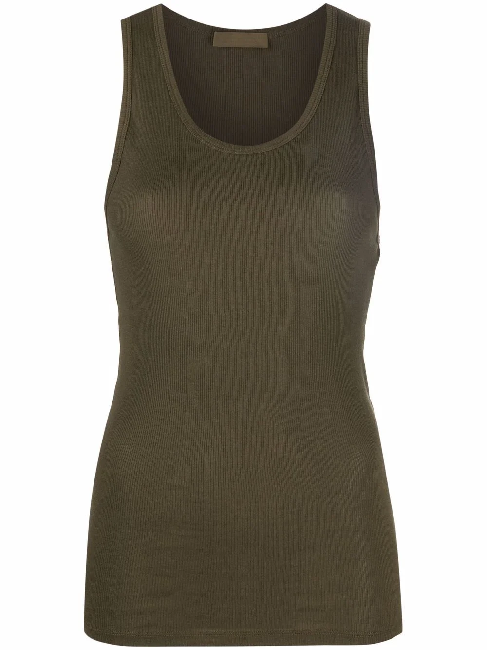 ribbed-knit cotton tank top - 1