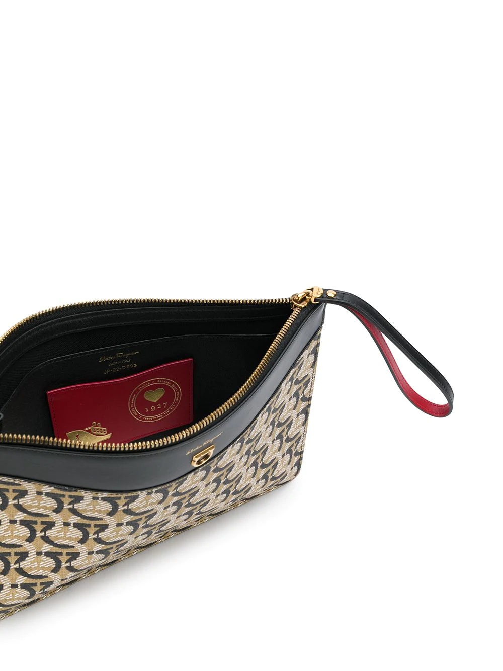 zipped logo-print clutch bag - 5