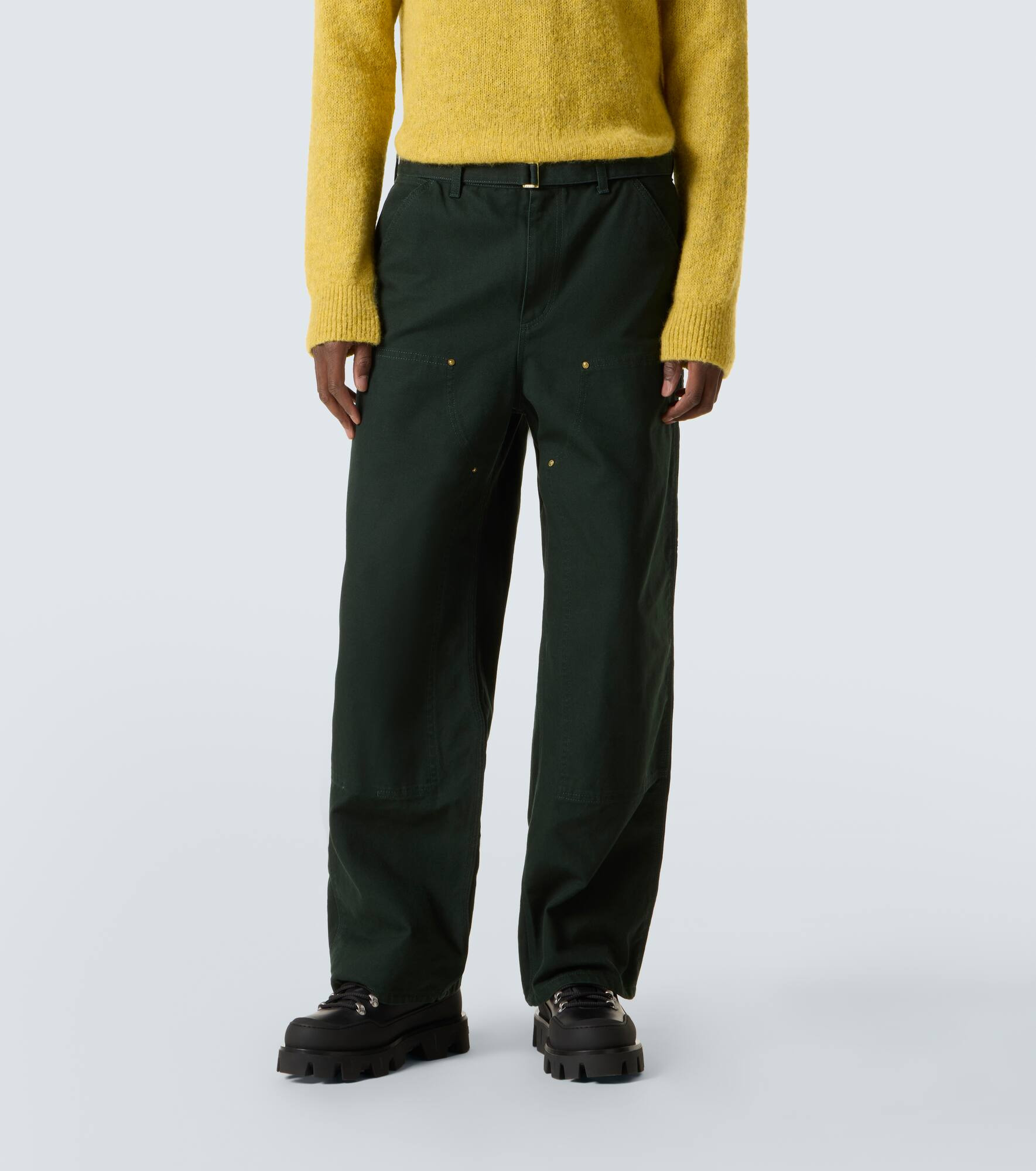 x Carhatt belted cotton straight pants - 3