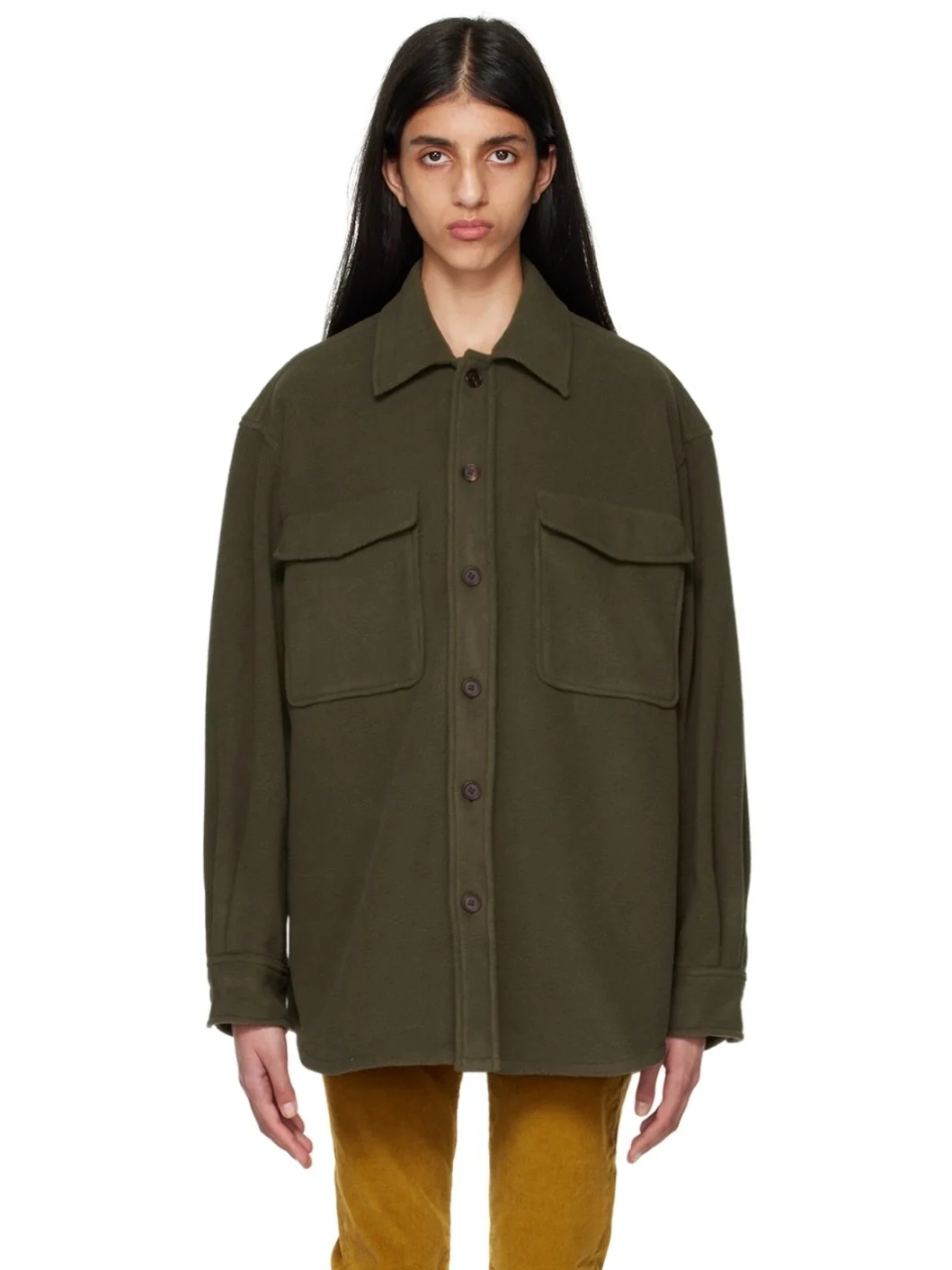 Khaki Polyester Jacket - 1