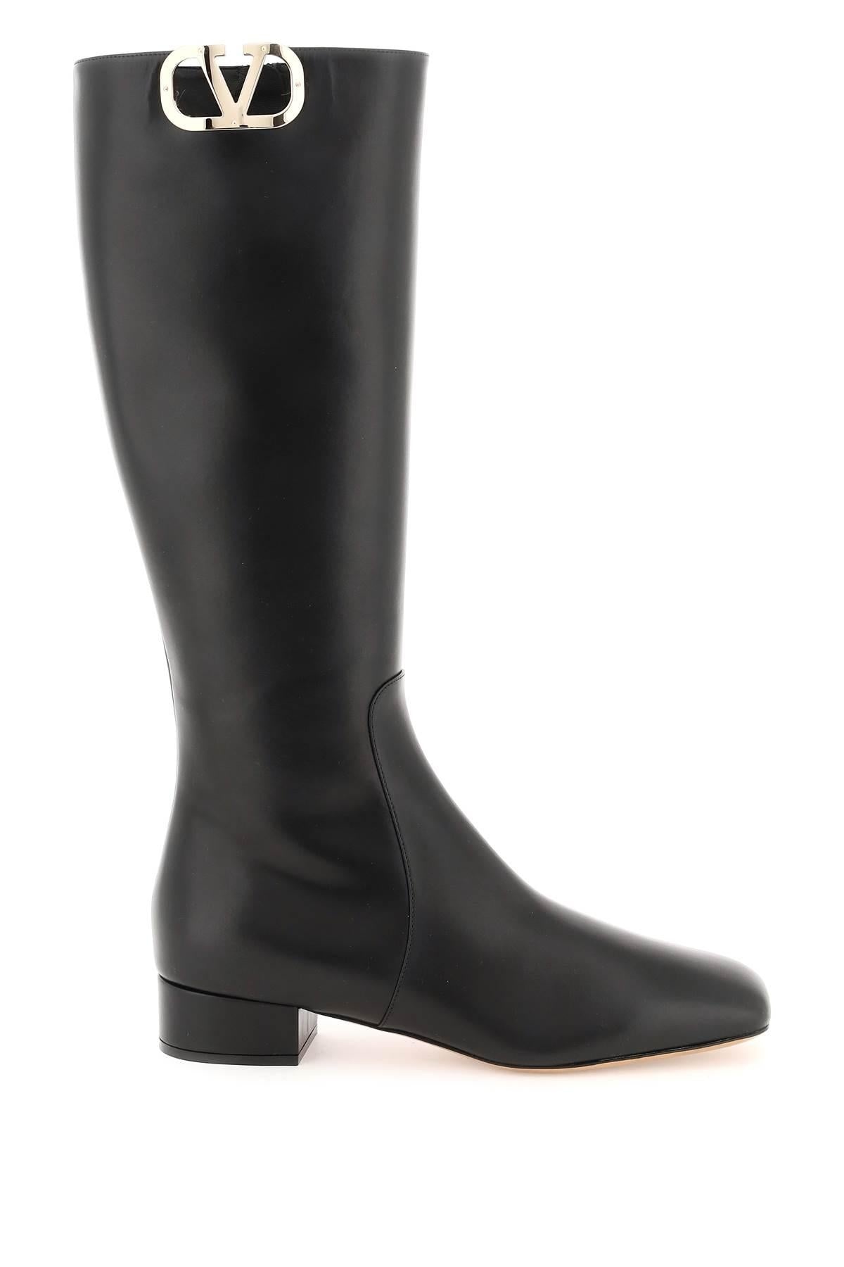 VLOGO TYPE LEATHER BOOTS - 1