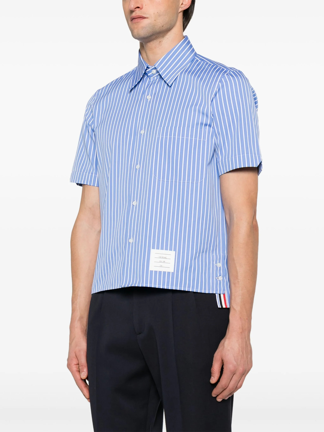 Pinstripe Poplin Short Sleeve Shirt Men - 3
