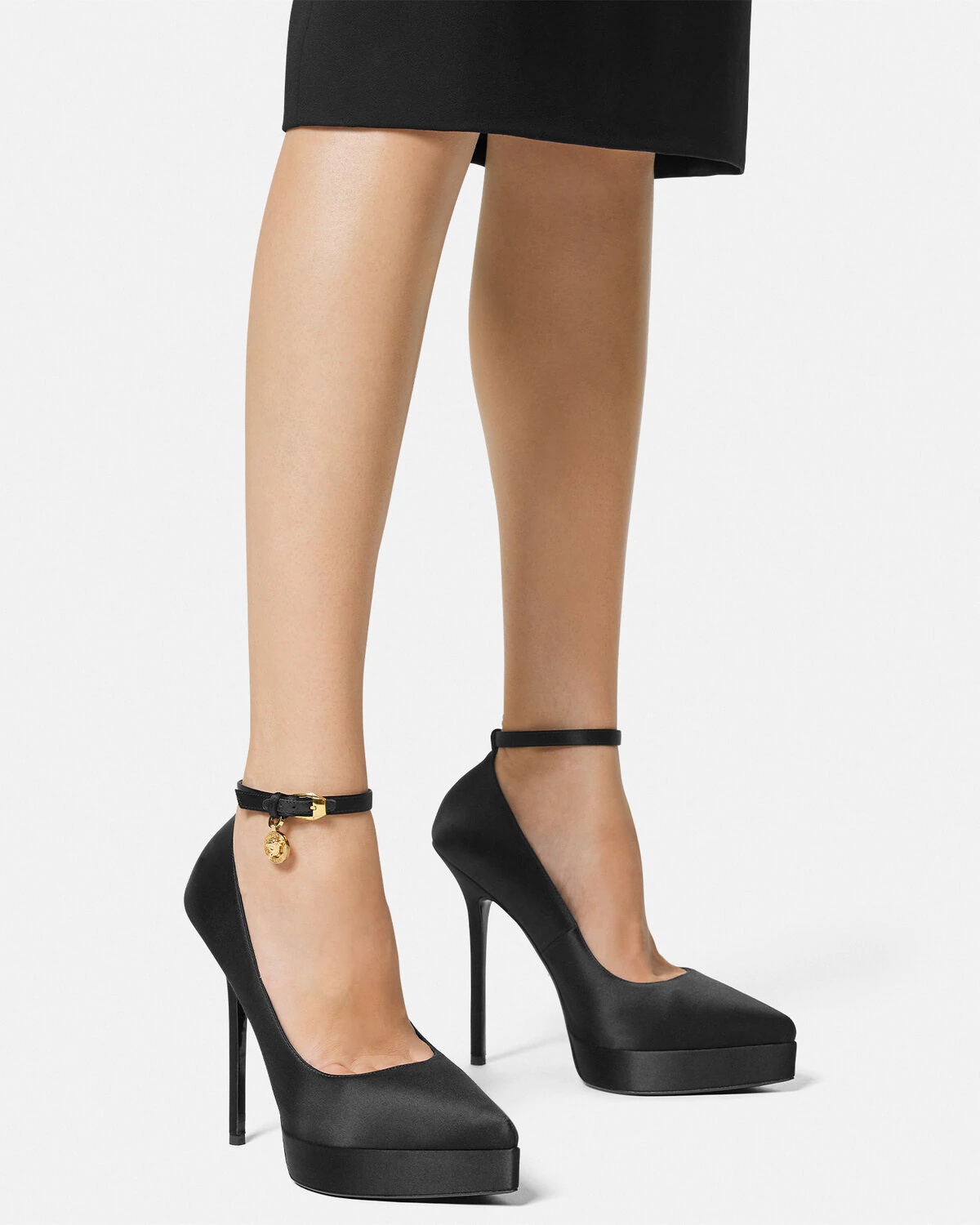 Lycia Satin Platform Pumps 140 mm - 3