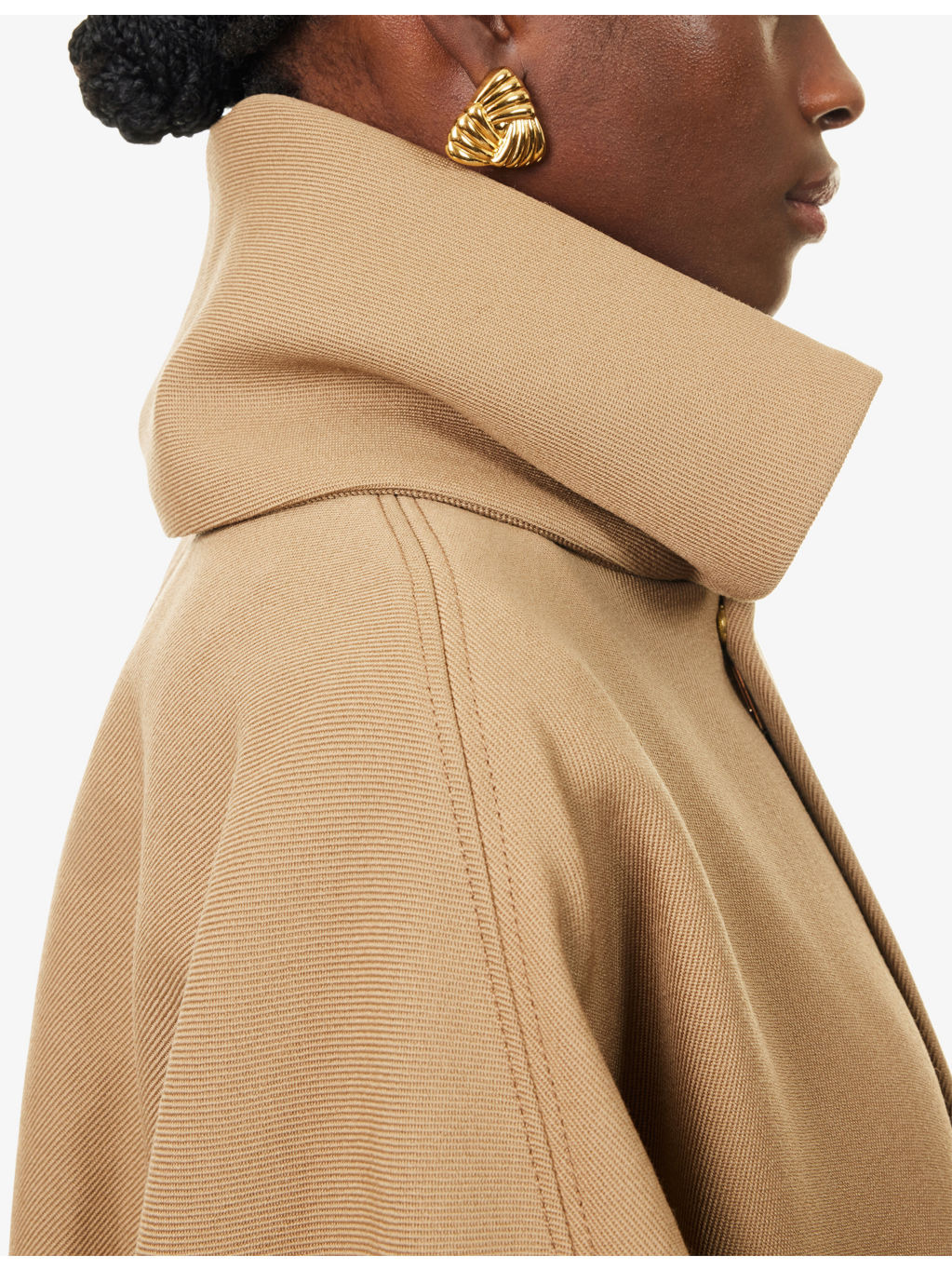 Oversized Roll-Collar Wool Bomber Jacket - 5