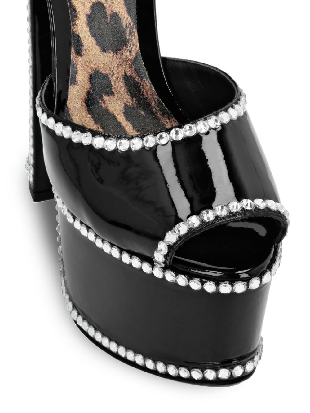 crystal-embellished heeled platform sandals - 3