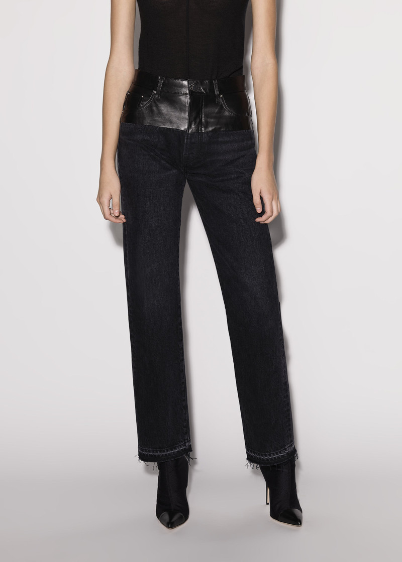AMIRI LEATHER HYBRID STRAIGHT JEAN outlook