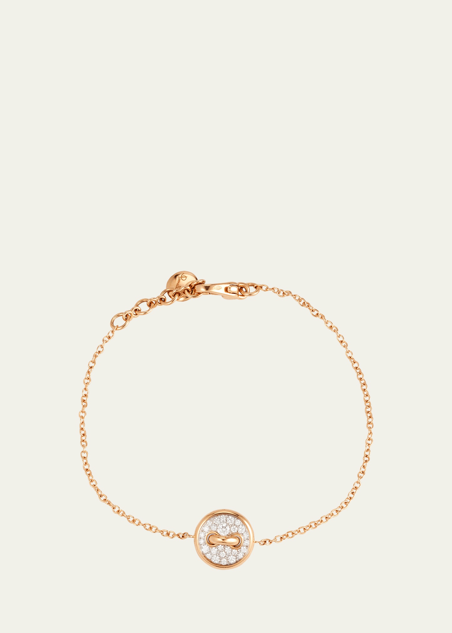 18K Rose Gold Pom Pom Dot Mother of Pearl and Diamond Bracelet - 1
