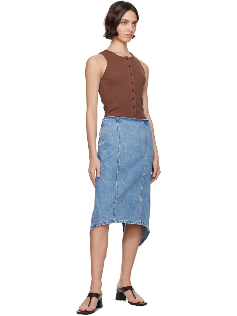 JW Anderson Blue Layered Denim Midi Skirt outlook