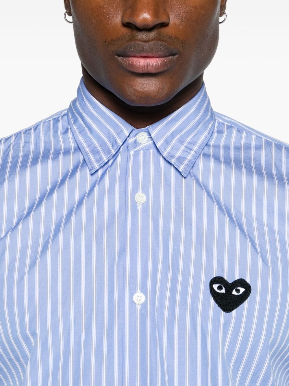 Heart-patch striped shirt - 6