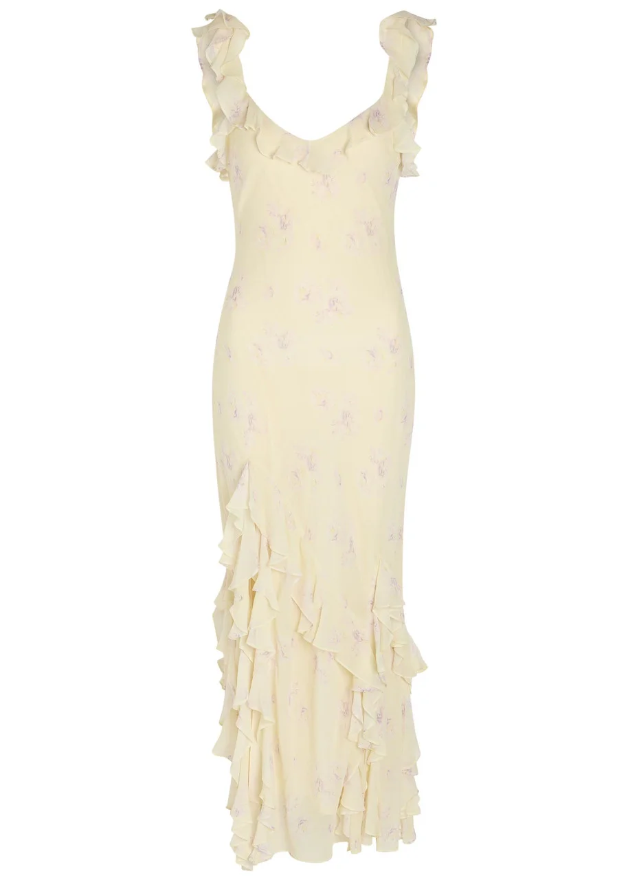Loveshackfancy Roseline Floral-print Georgette Maxi Dress - 1