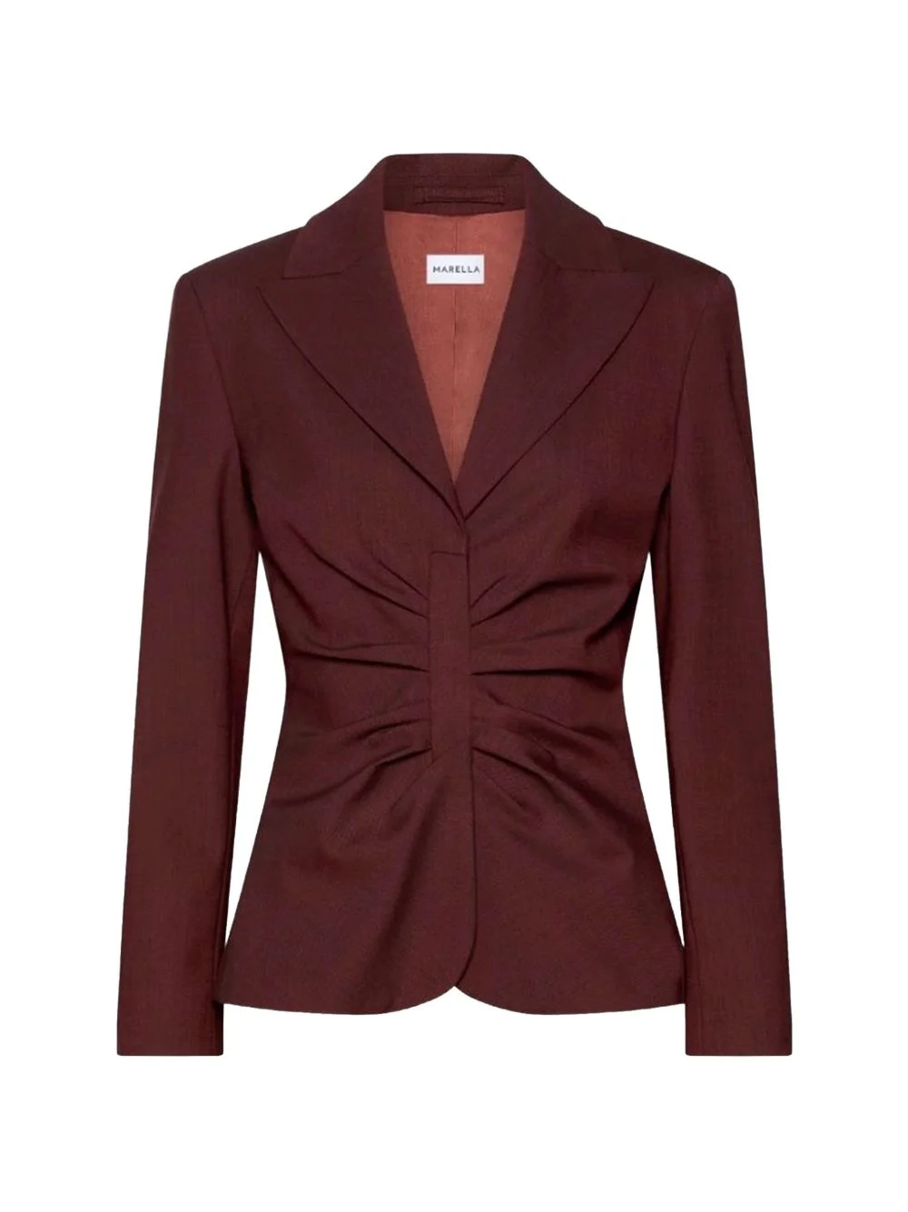 ruched single-breasted blazer - 1