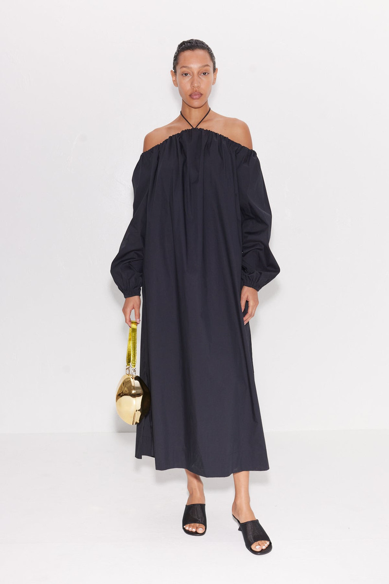Oleander Poplin Dress In Black 4