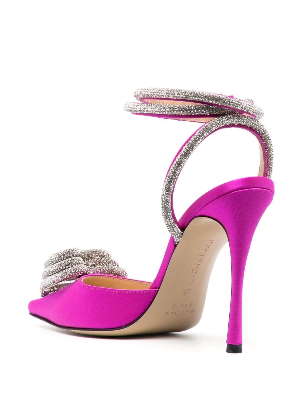 Triple Heart 110mm satin pumps - 3