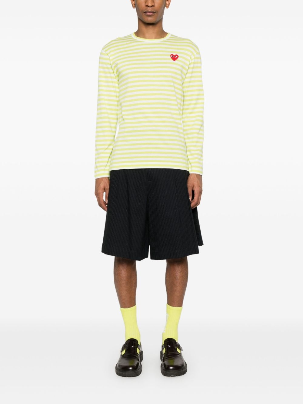 logo-appliqué striped cotton T-shirt - 2
