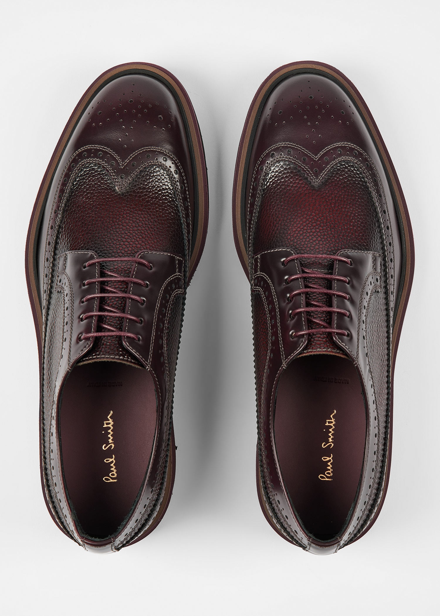 Bordeaux Leather 'Count' Brogues - 5