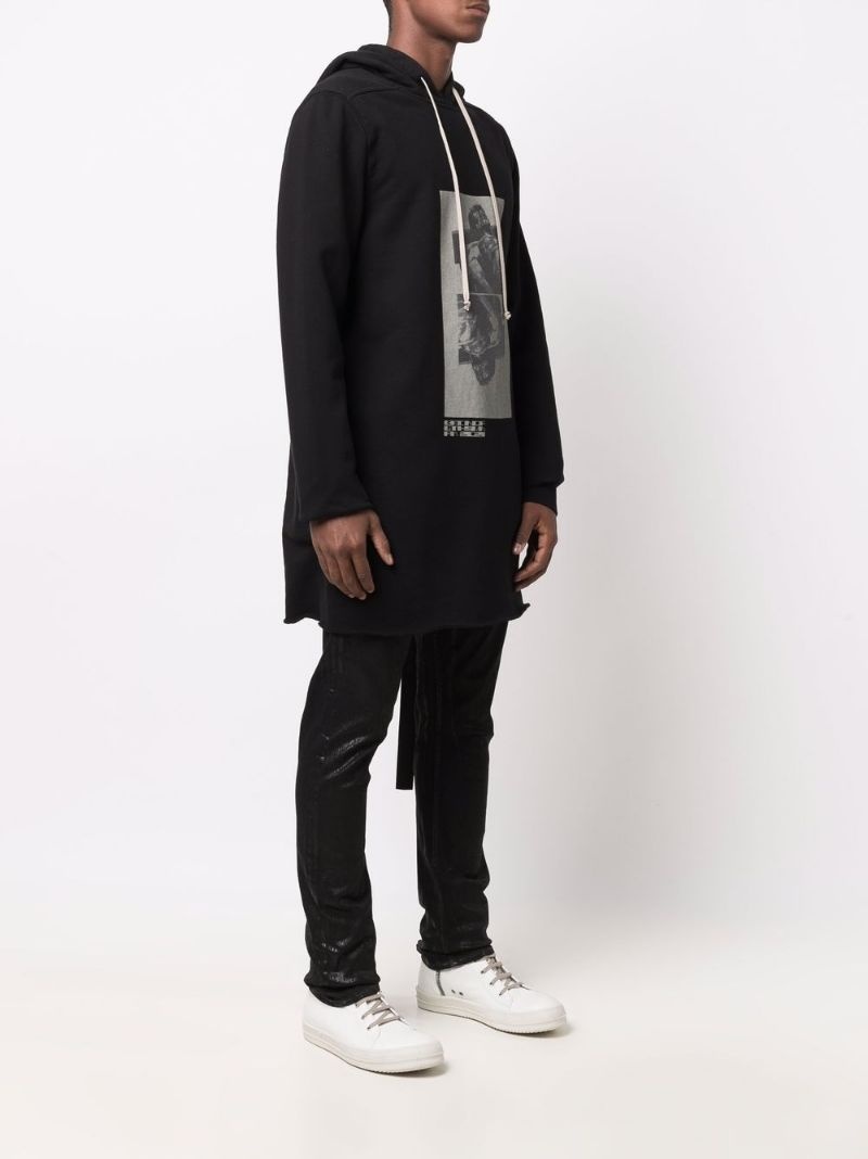 graphic-print longline hoodie - 3