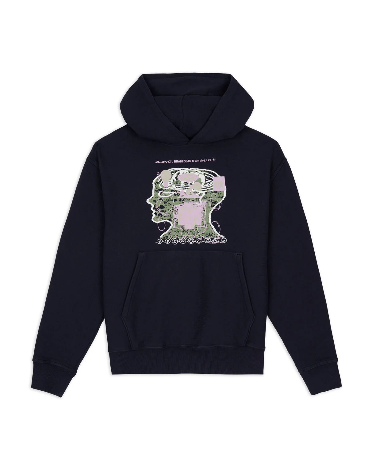 Brain Dead x A.P.C. Technology Works Hoodie - Deep Well - 1