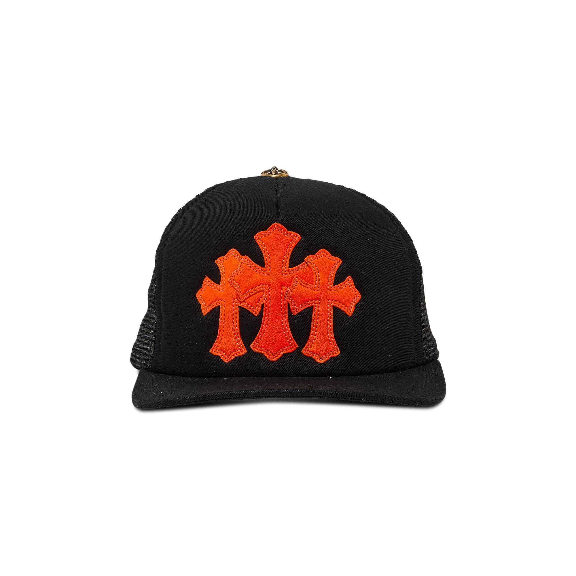 Chrome Hearts St. Barths Exclusive Cemetery Cross Trucker Hat 'Black/Orange' - 1