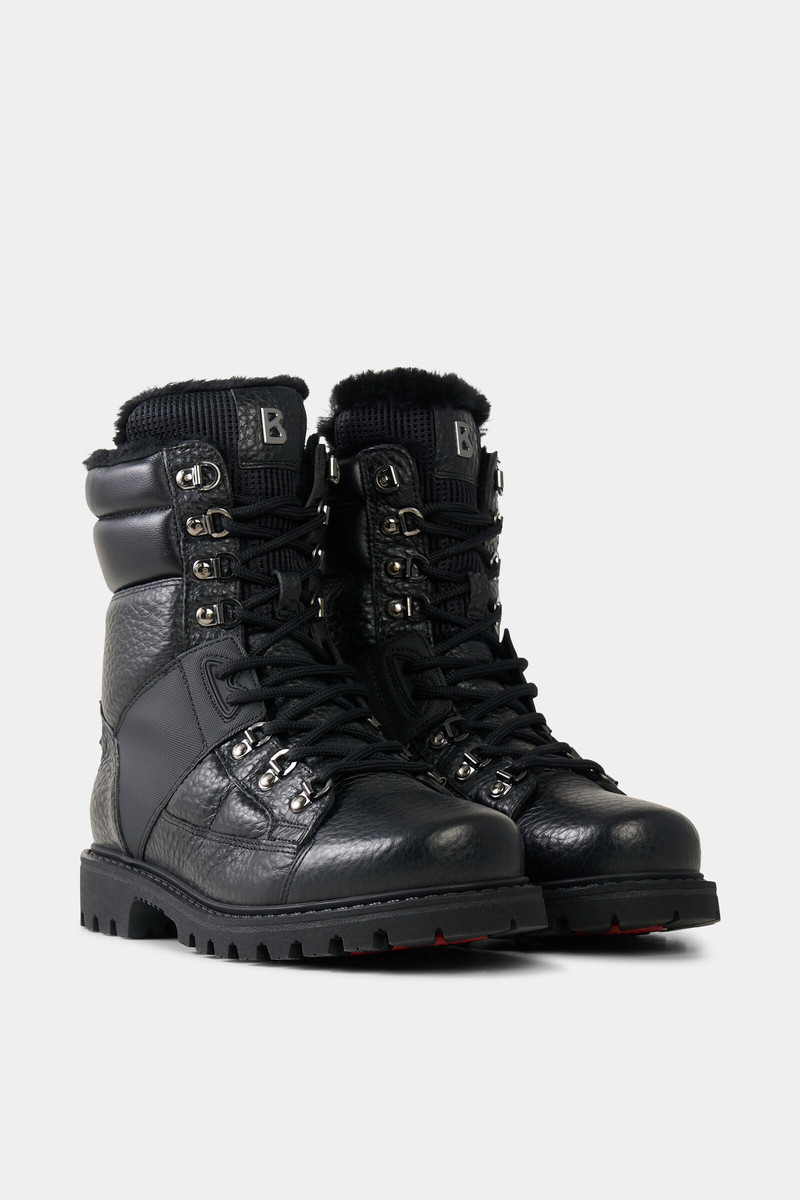 Lace-up boots Helsinki with spikes in Black 3