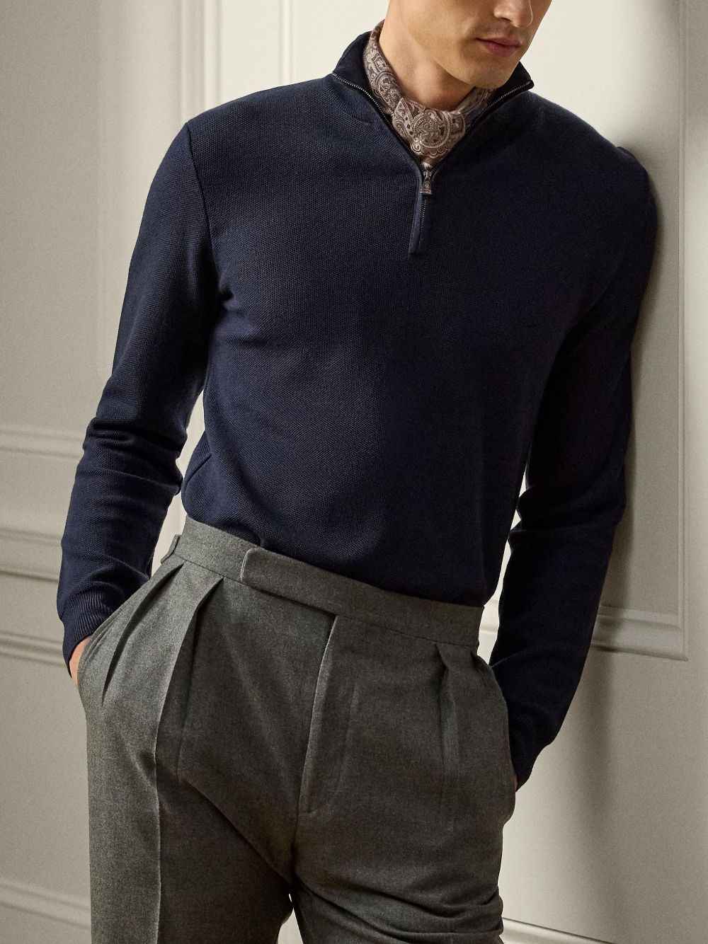 piqué-weave wool sweater - 4