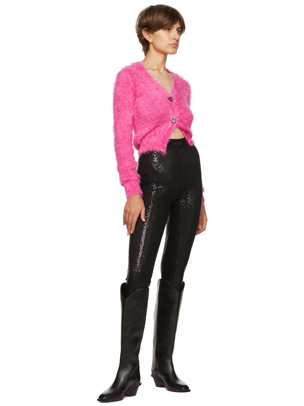 【関税込み】MSGM ブラック Donna ブーツ MSGM Black Donna Boots | REVERSIBLE