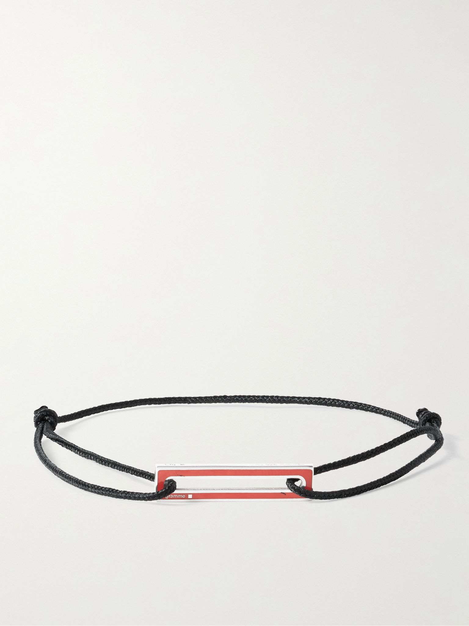 Le 1.7g Sterling Silver, Enamel and Cord Bracelet Red - 1