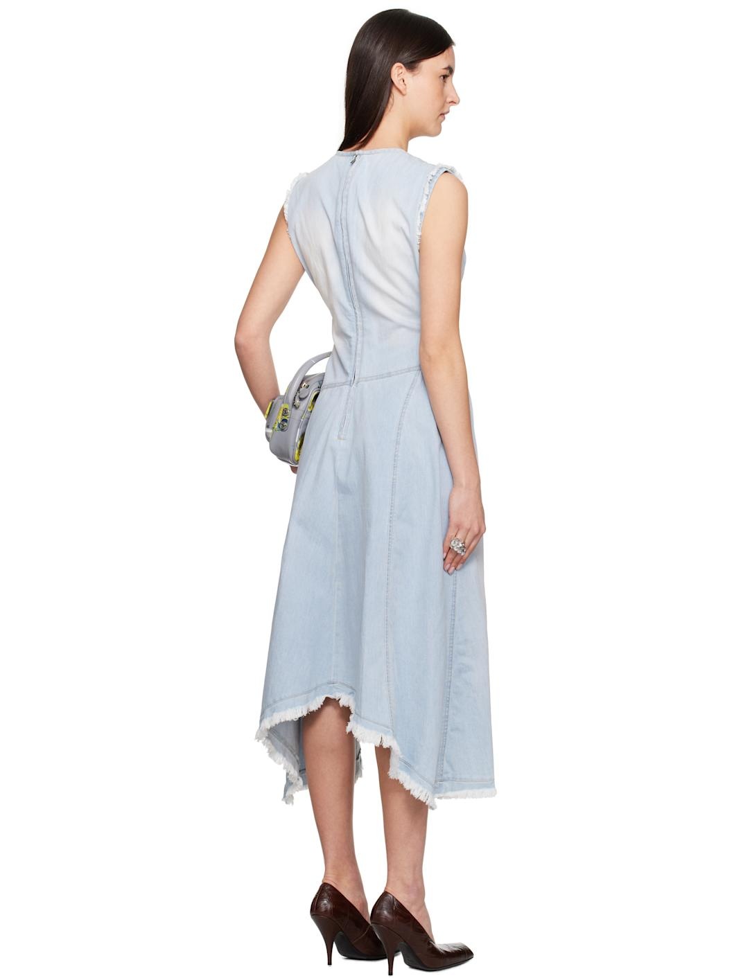 Blue Sleeveless Midi Dress - 3