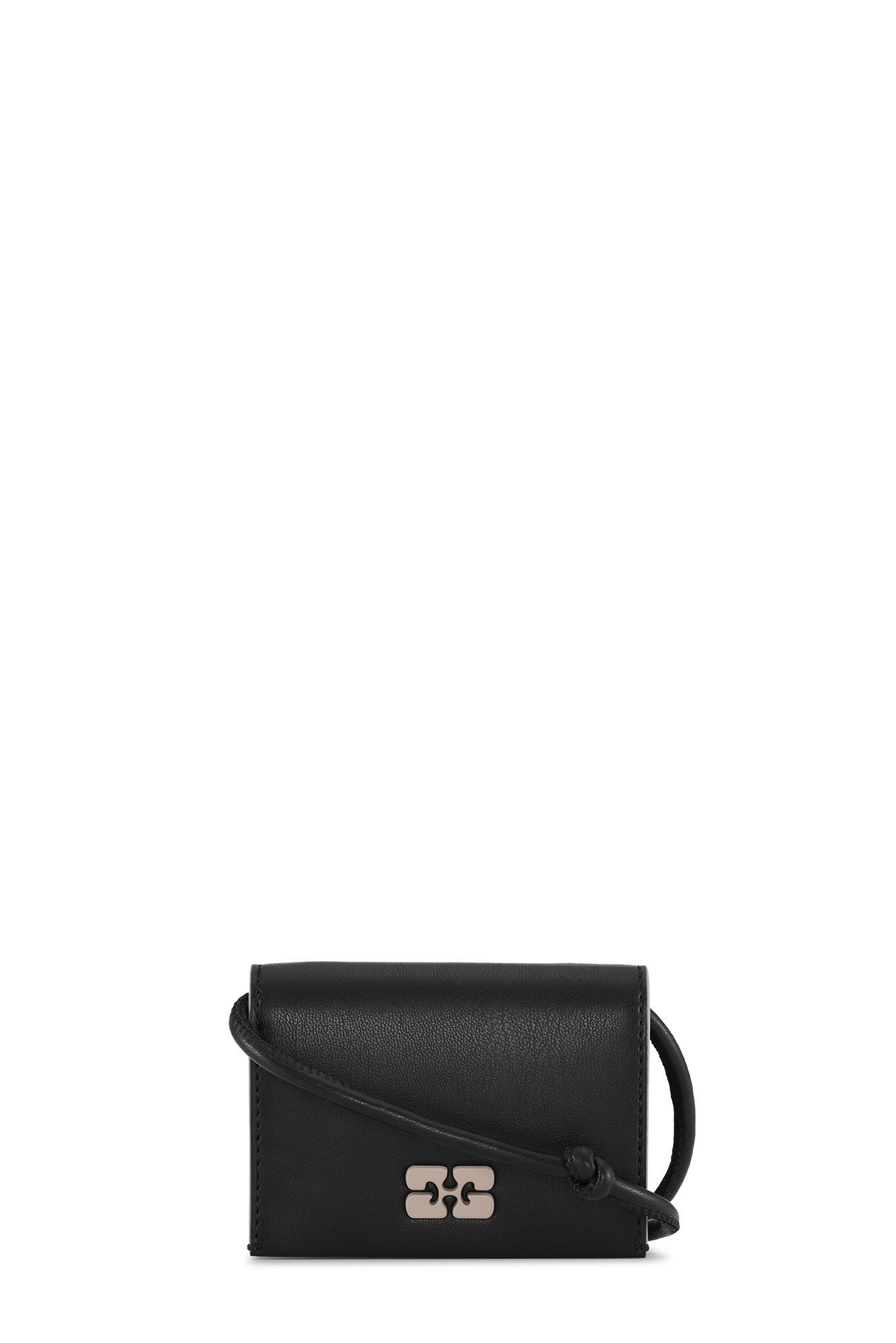 BLACK GANNI BOU WALLET ON STRAP - 1