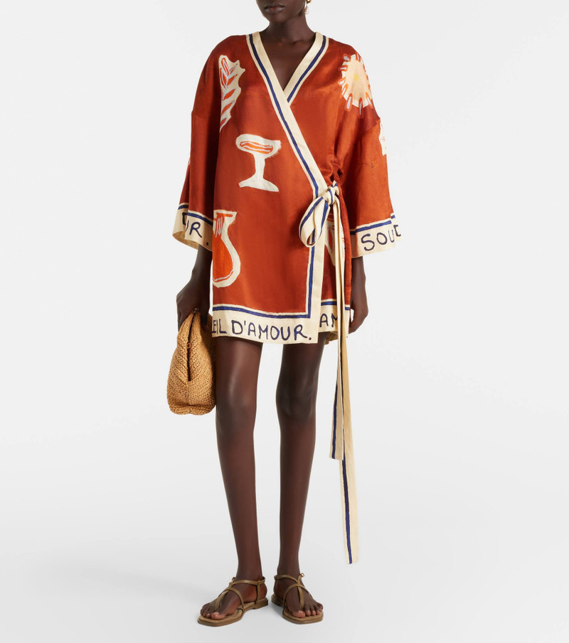 ALÉMAIS x LRNCE Soleil D'Amour printed wrap dress outlook