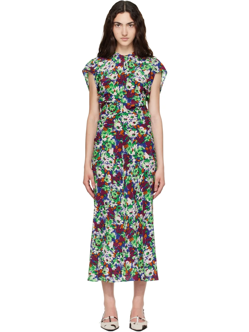 Multicolor Florals Midi Dress - 1