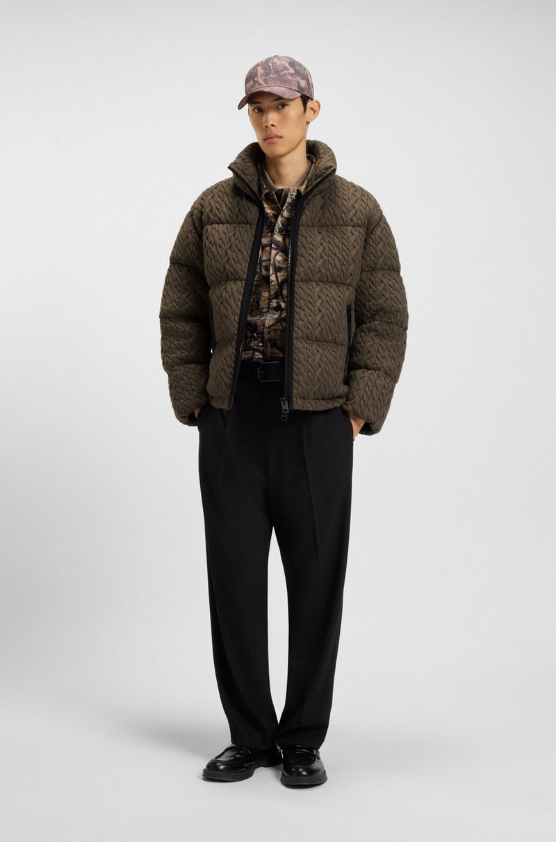 HUGO PUFFER JACKET WITH CABLE-KNIT STRUCTURE outlook