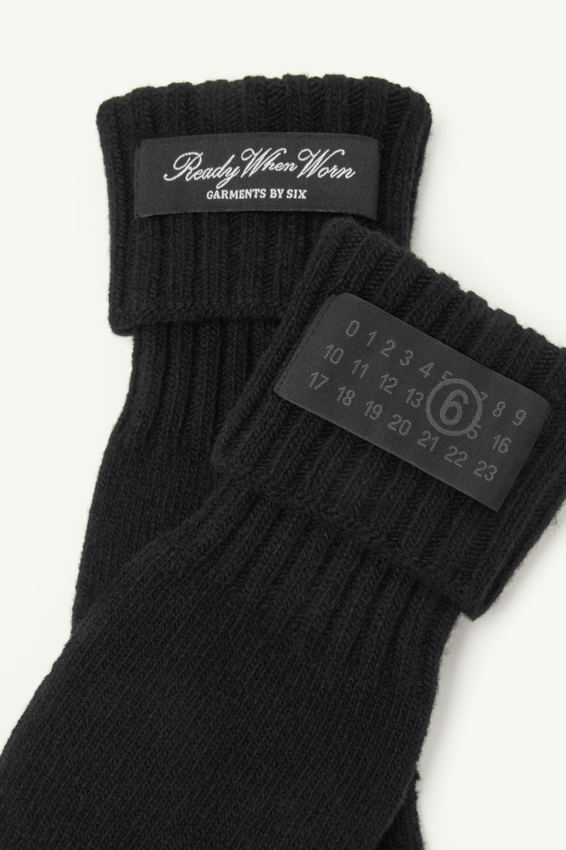 MM6 Maison Margiela Wool-blend knit gloves outlook