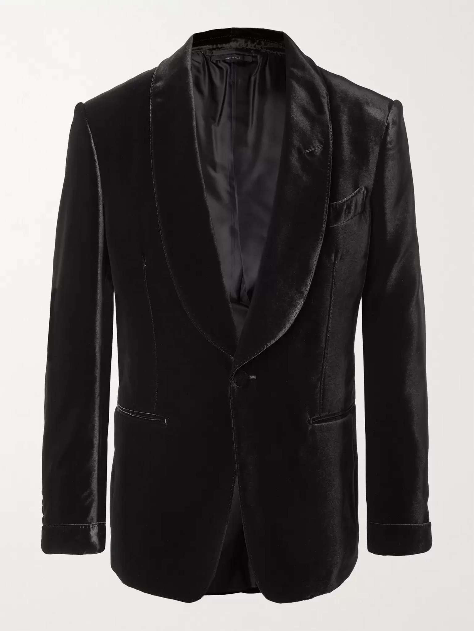 Shelton Slim-Fit Shawl-Collar Velvet Tuxedo Jacket - 1