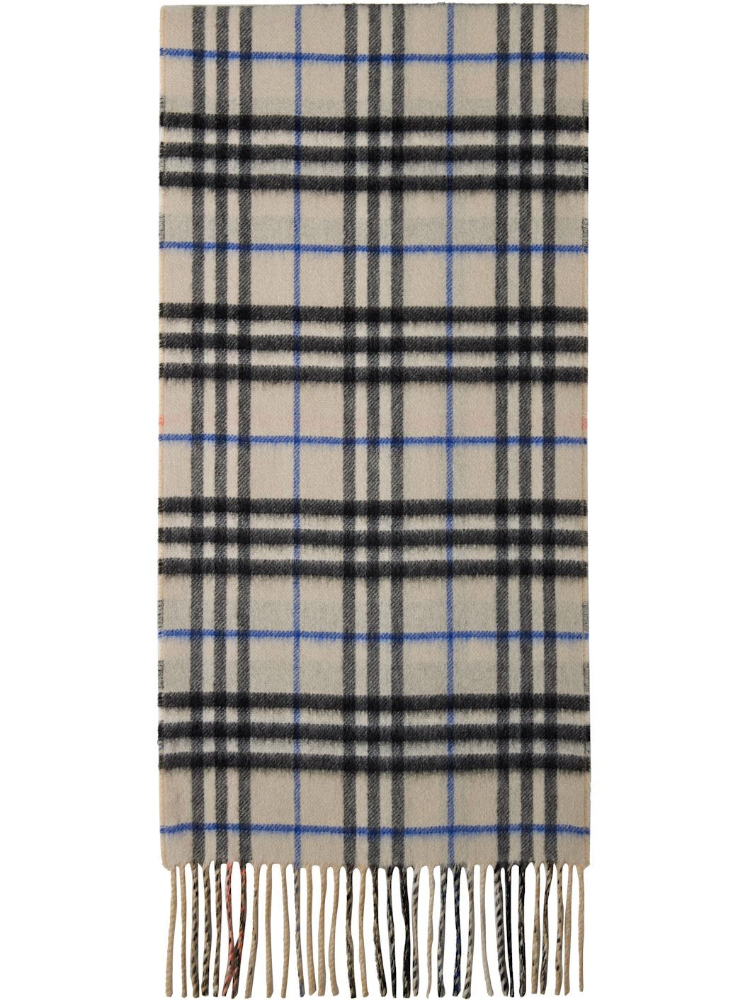 Beige & Tan Medium Cashmere Scarf - 1