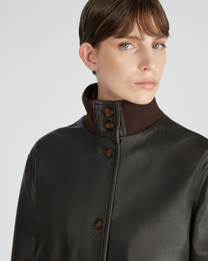 Lambskin nappa leather regular fit bomber jacket 4