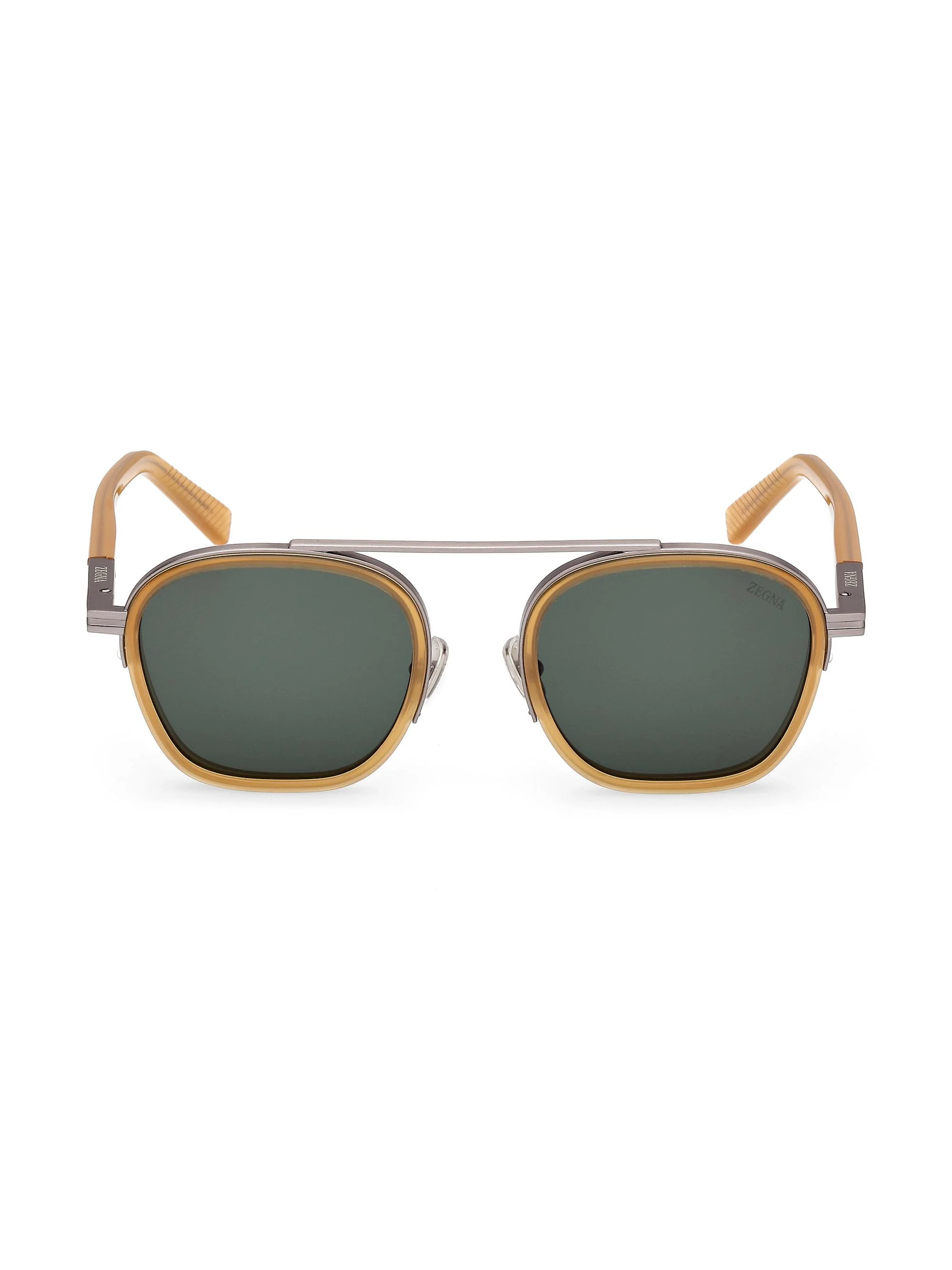 Men's 51MM Oval Sunglasses - Amber Green - 1