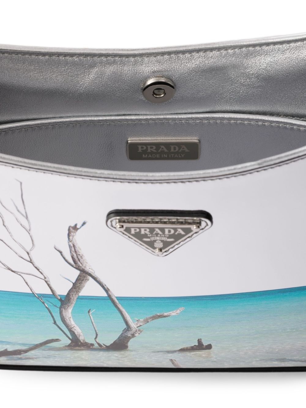Cleo printed brushed leather shoulder bag - 4