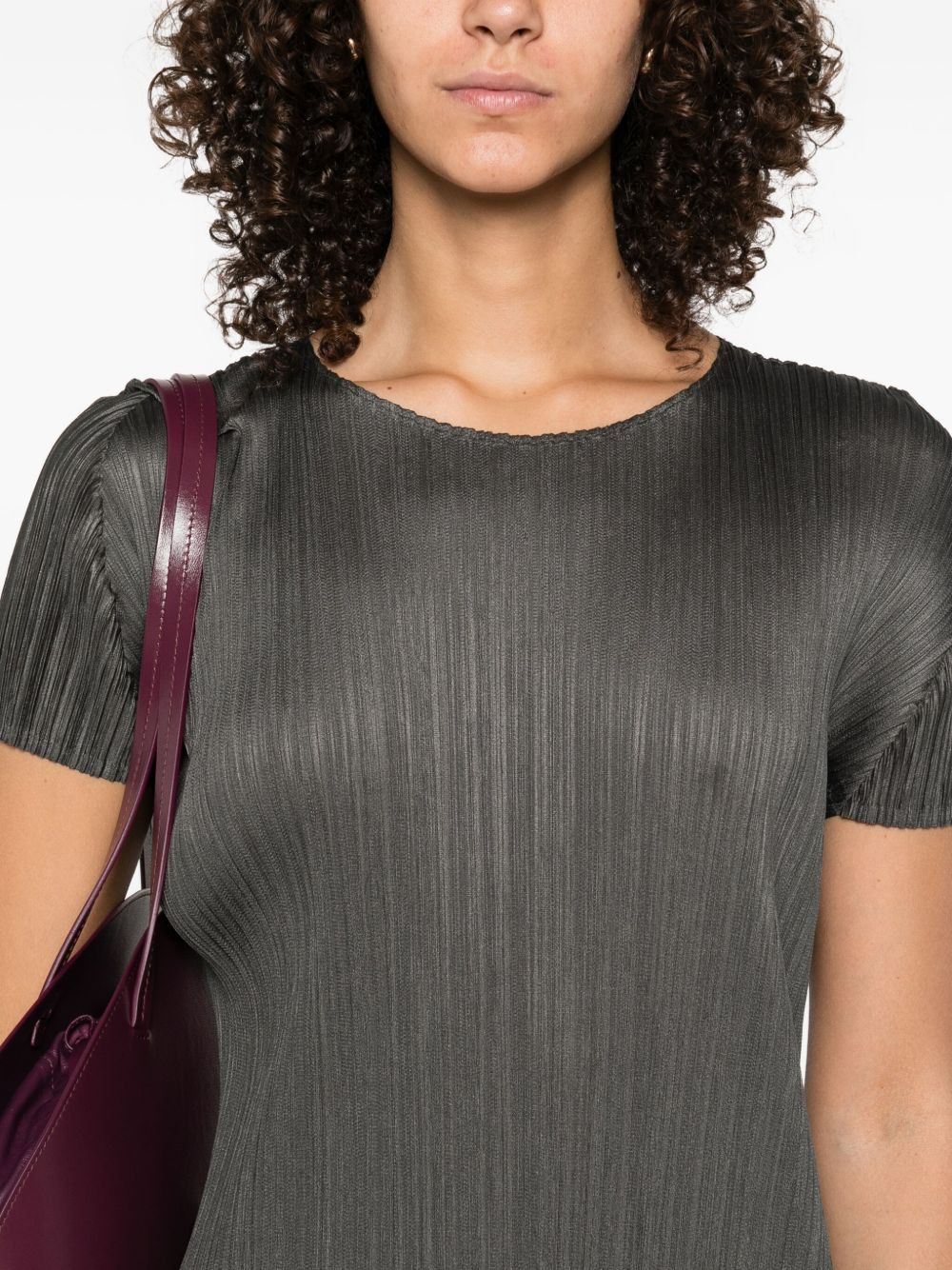 pleated short-sleeved dress - 5