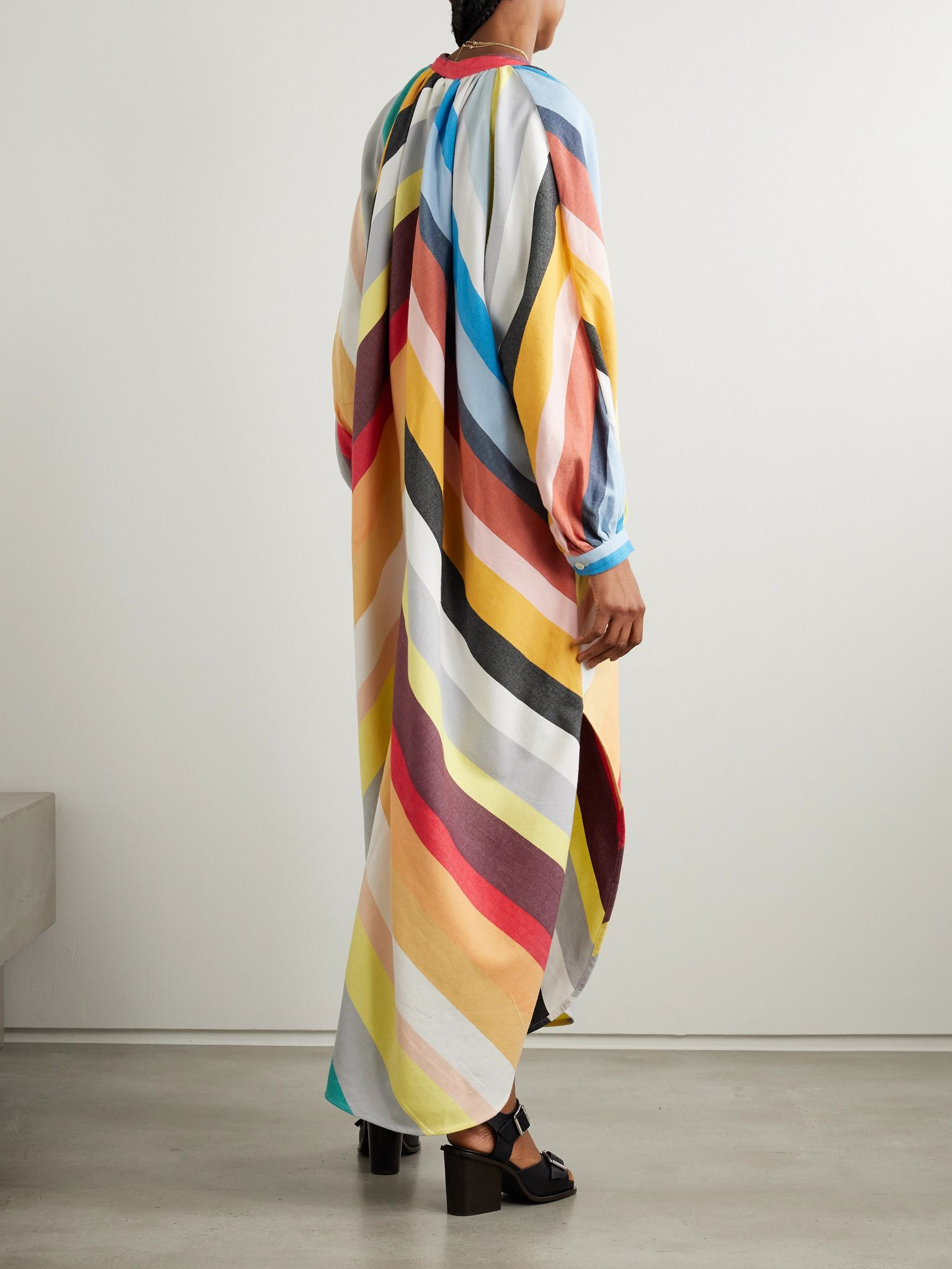 Touareg striped cotton-blend maxi dress Multi - 3