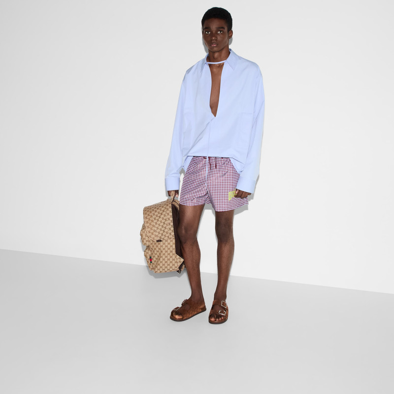 Printed poplin tech swim shorts 6