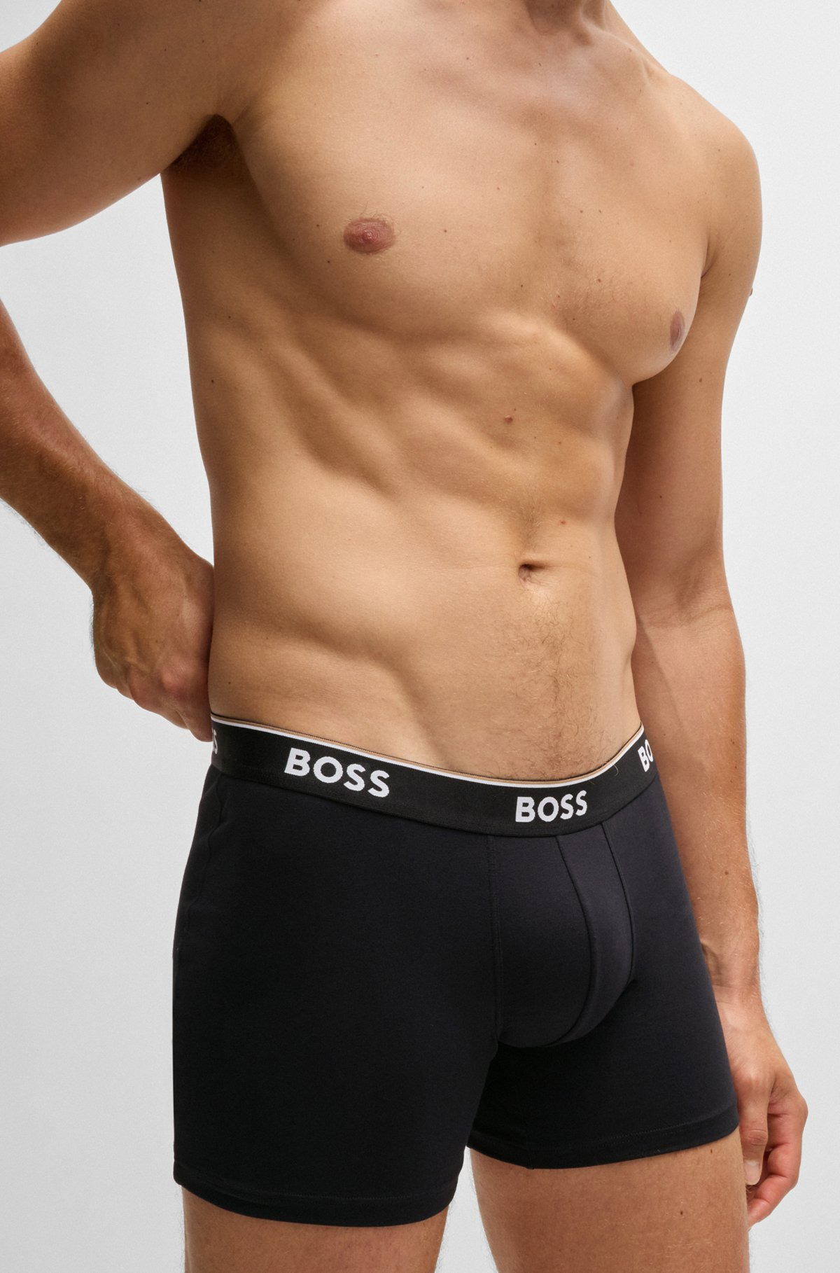 THREE-PACK OF STRETCH-COTTON BOXER BRIEFS WITH LOGOS - 4