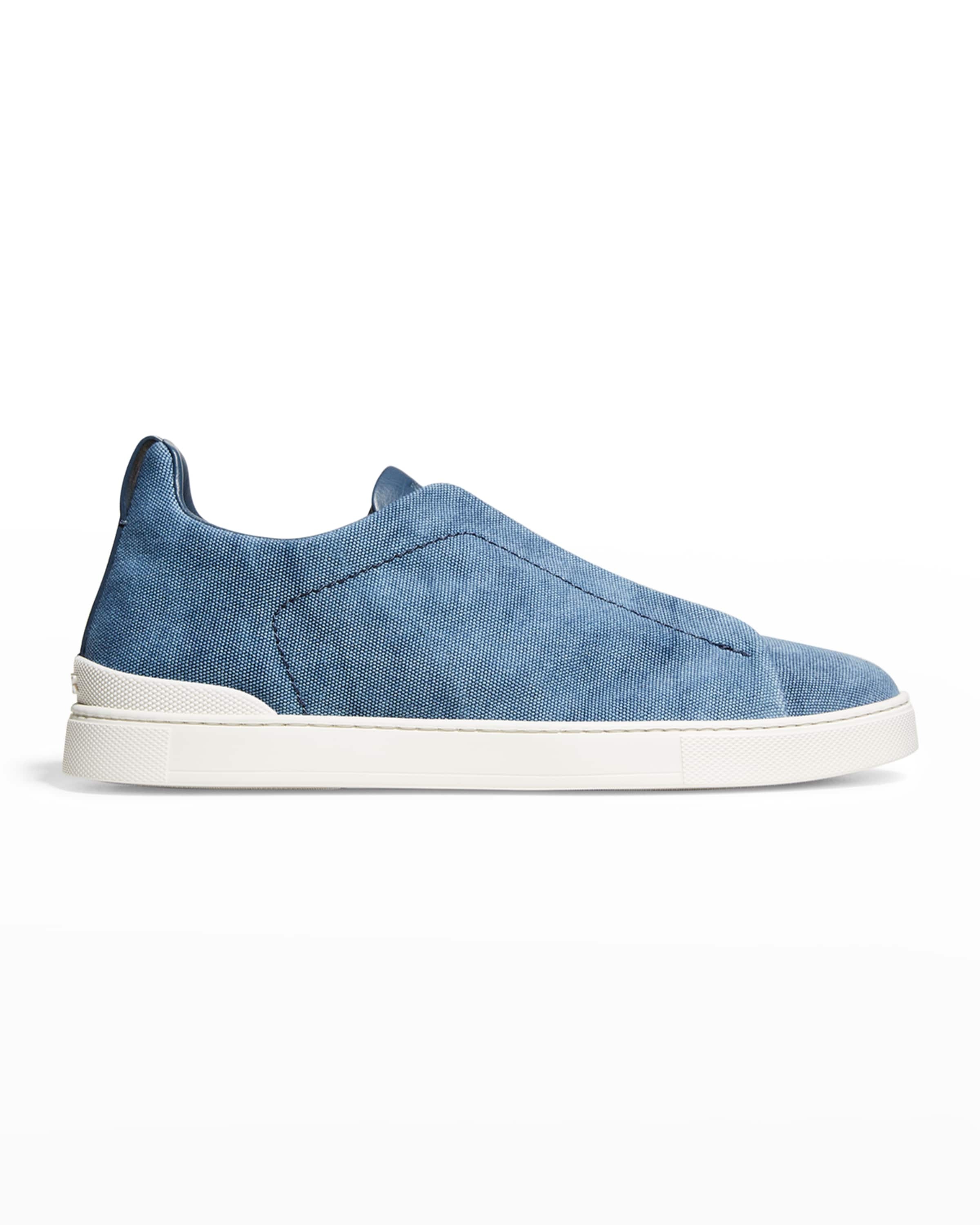 Men's Canvas Slip-On Low-Top Sneakers - 1