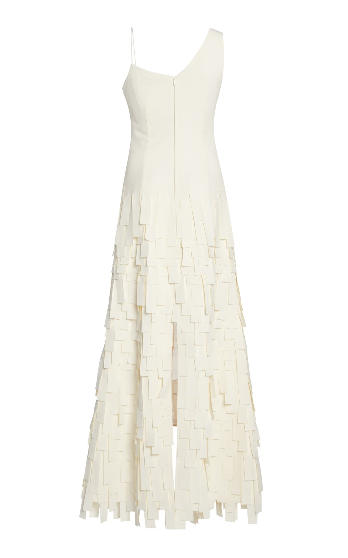 MULTI RECTANGLE MAXI DRESS WITH FRONT AND BACK SLITS IVORY - 12