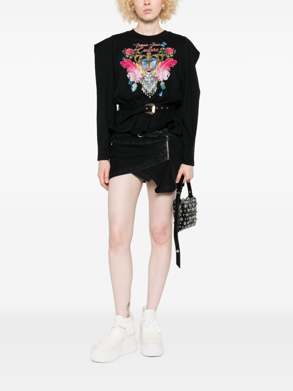 crown-embellished long-sleeve top - 2