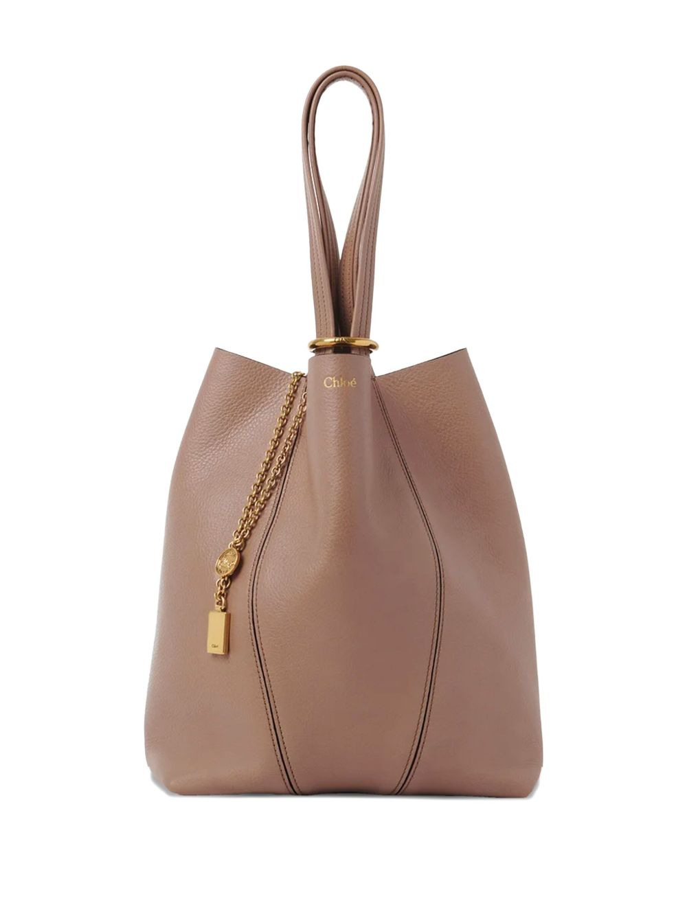 medium Spin leather chain-detail tote bag - 4