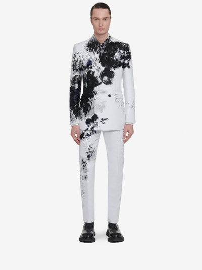 Alexander McQueen Men's Tailored Cigarette Trousers in Black/white outlook
