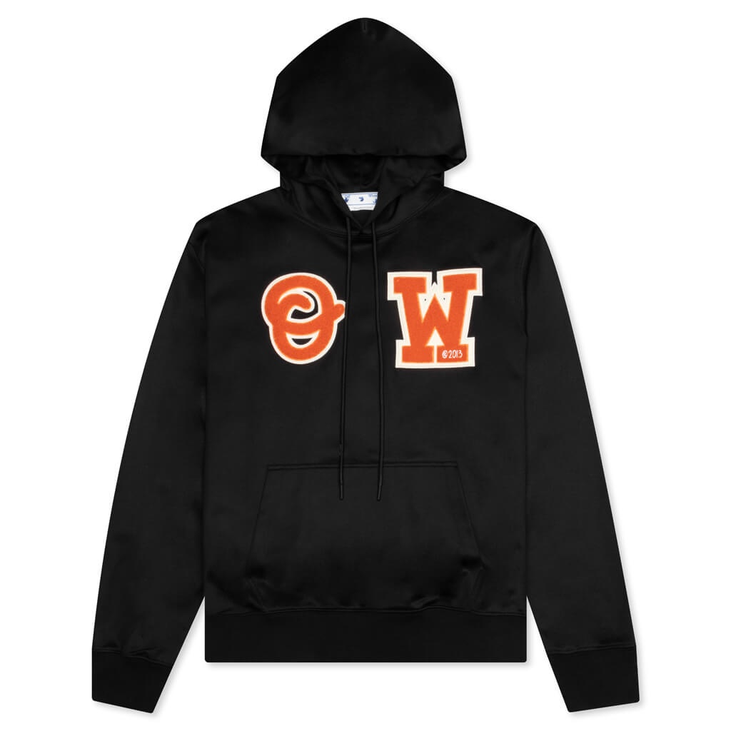 OFF-WHITE C/O VIRGIL ABLOH OW PATCH SLIM HOODIE - BLACK/ORANGE - 1