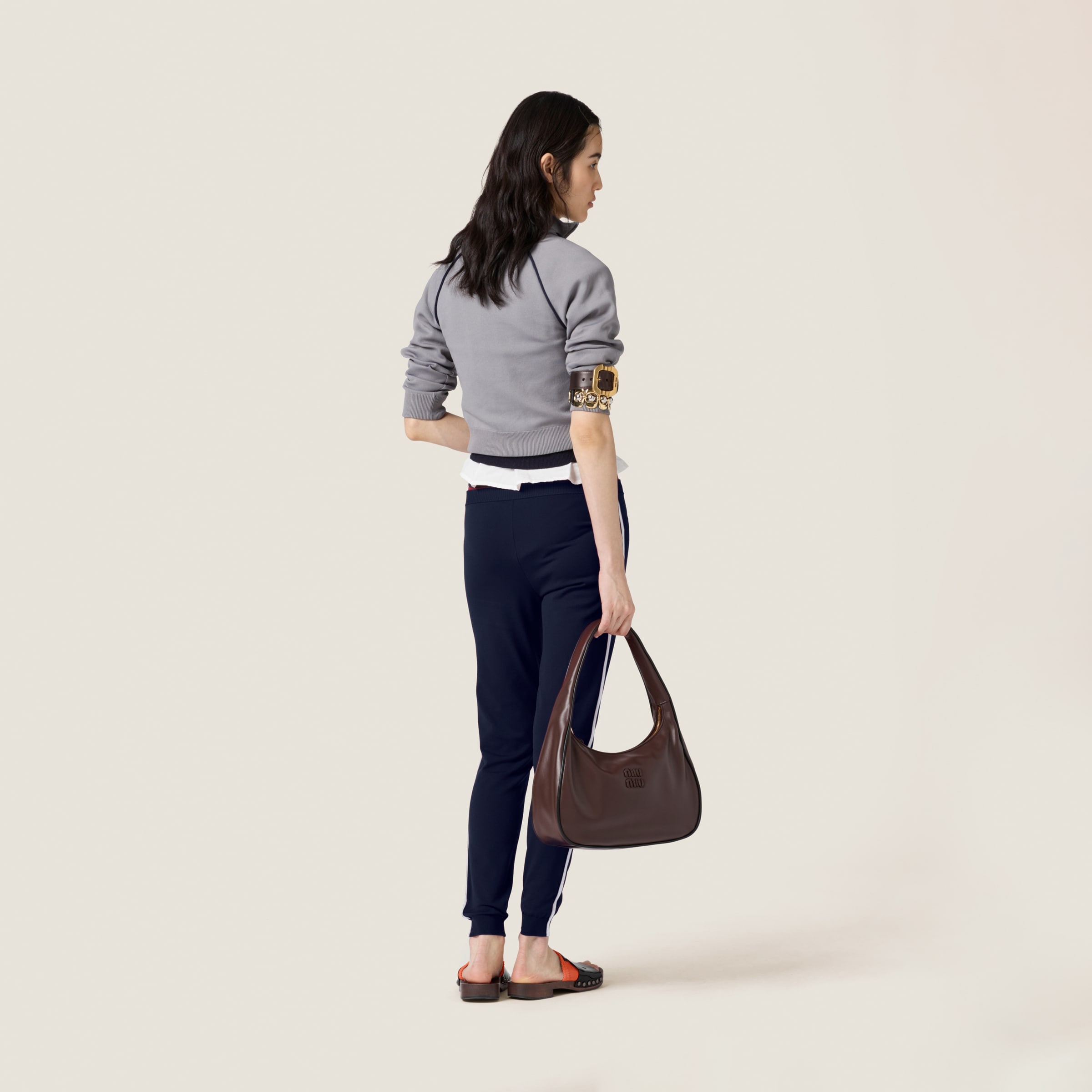 Miu Miu Technical yarn zipper cardigan | miumiu | REVERSIBLE